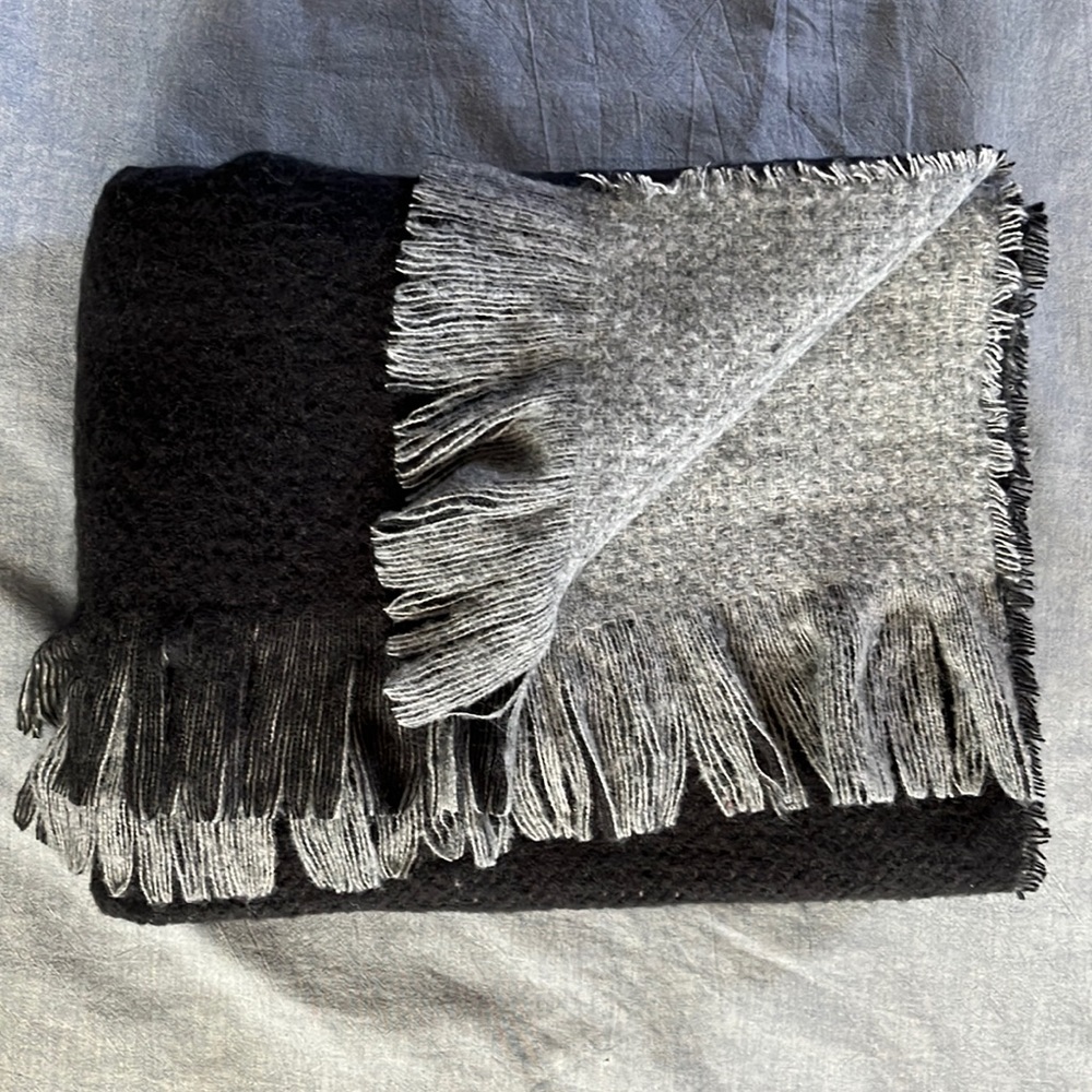 NWOT A New Day Soft Grey and Black Blanket Scarf